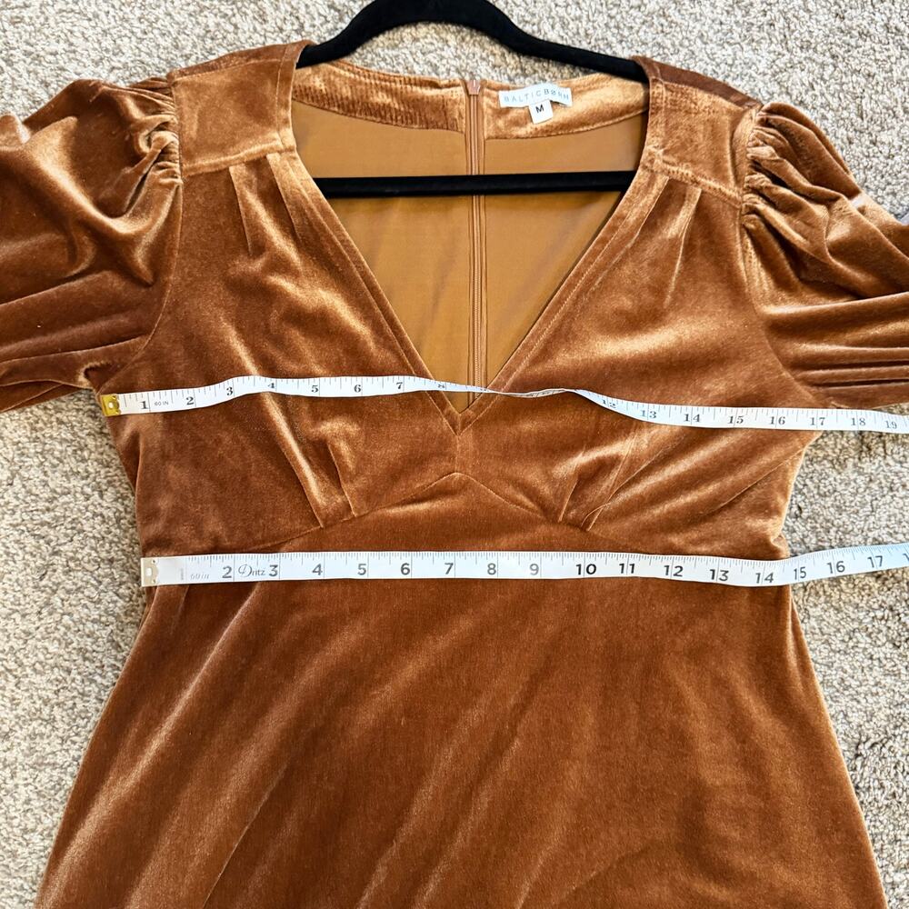 Baltic Born Velvet Love Sleeve V-Neck Dress Medium Copper - Picture 4 of 6